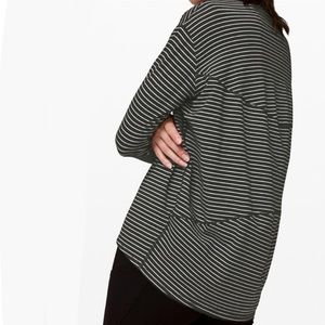 lululemon athletica Black and White Striped Long Sleeve Tee